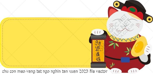 chu con meo vang tet ngo nghin tan xuan 2023 file vector